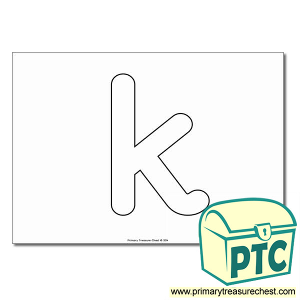 'k' Lowercase Bubble Letter A4 Poster - No Images