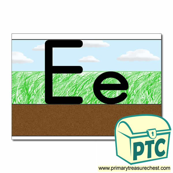 Letter 'Ee' Ground-Grass-Sky Letter Formation Sheet