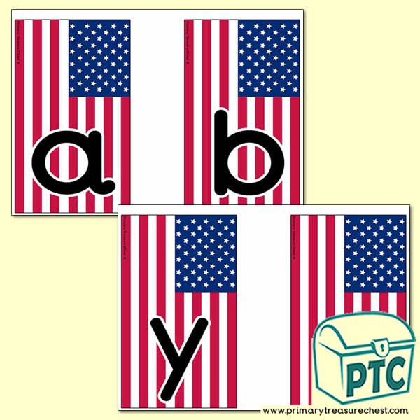 Independence Day / 4th of July  Themed Alphabet Cards (lower case)