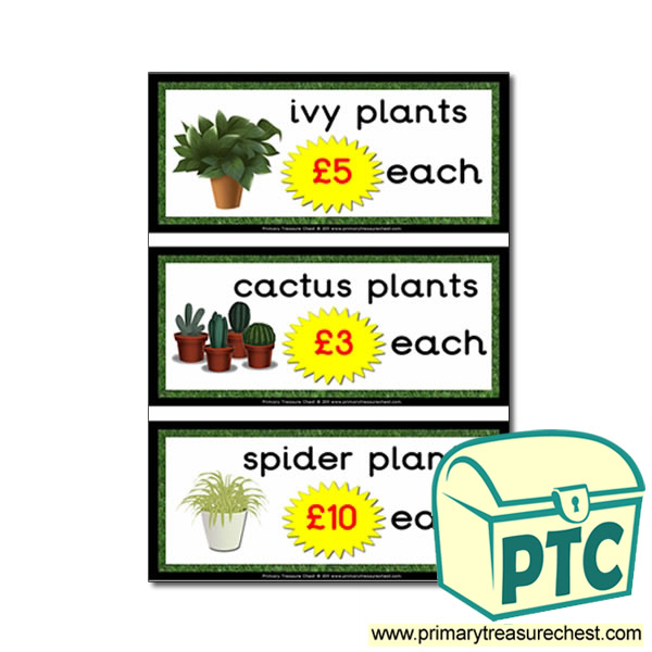 Role Play Garden Centre Plants Prices (21p-£99)