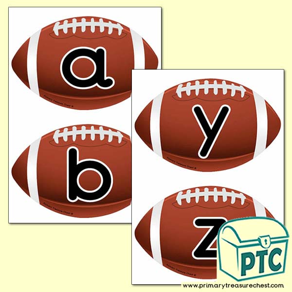 American Football Themed Alphabet Cards (upper and lower case)