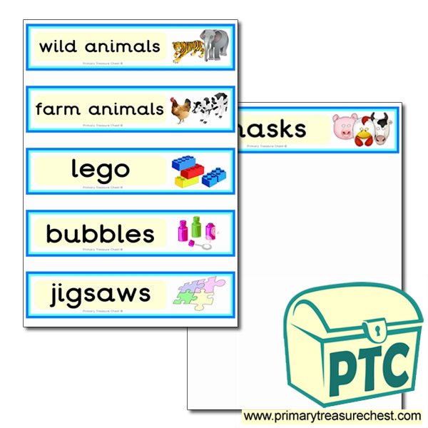 Classroom draw labels with toy images