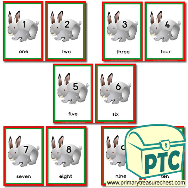 Rabbit Number Line 1 to 10