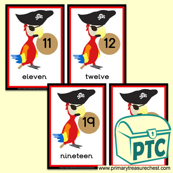 Pirate parrot  Number Line 11 to 20