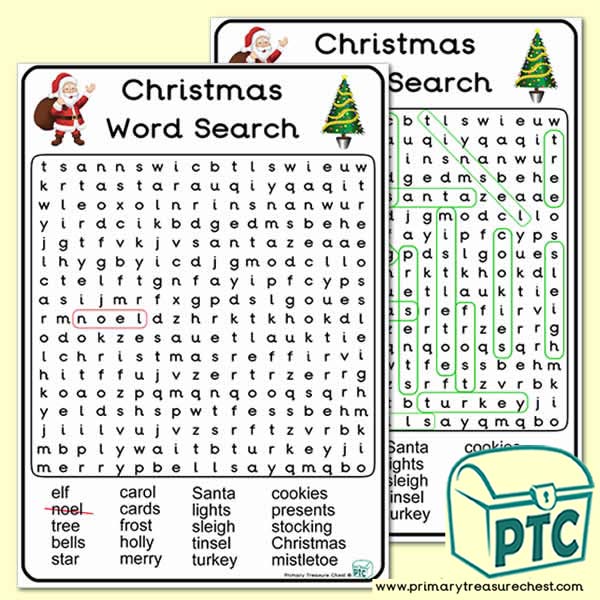 Christmas Word Search Worksheet