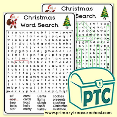 Christmas Word Search Worksheet