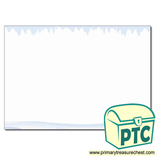 Snow and Ice Themed Landscape Page Border / Writing Frame (no lines)