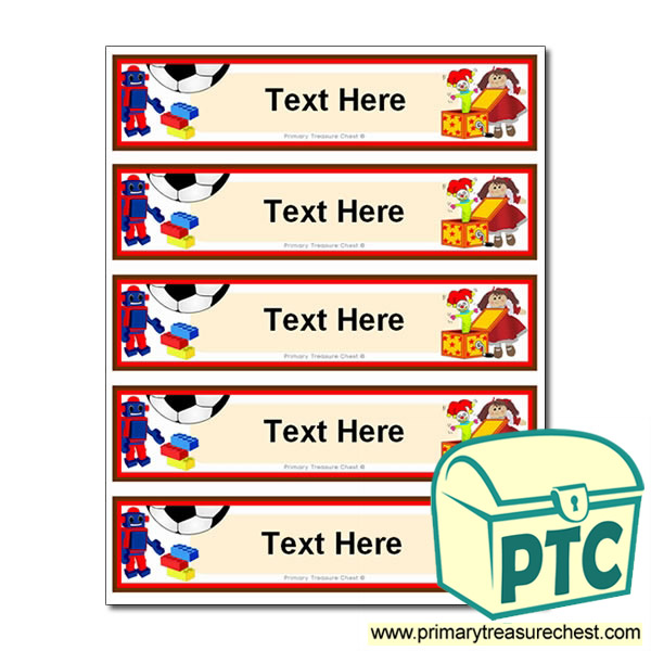 Toy Themed Pupil Drawer Labels (Small)