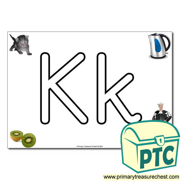  'Kk' Upper and Lowercase Bubble Letters A4 Poster, containing high quality, realistic images