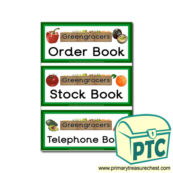 Greengrocers Role Play Book Labels