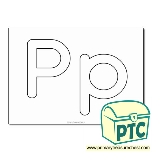  'Pp' Upper and Lowercase Bubble Letters A4 Poster - No Images.