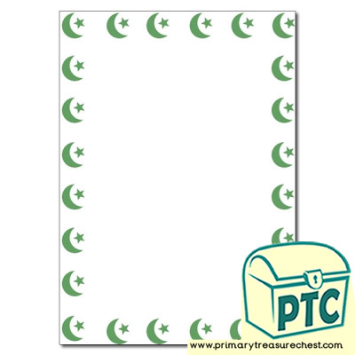 Islam Star and crescent symbol Page Border/Writing Frame (no lines)