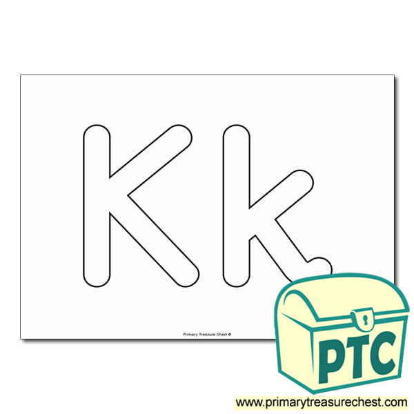  'Kk' Upper and Lowercase Bubble Letters A4 Poster - No Images.