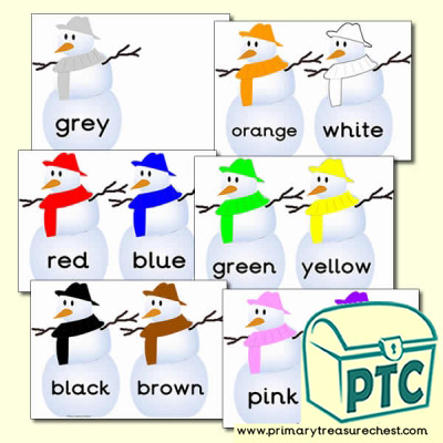 Snowman Themed Colour Word