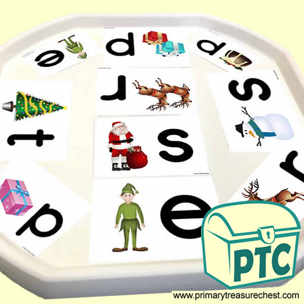 Christmas Themed Phonics Tuff Tray Cards