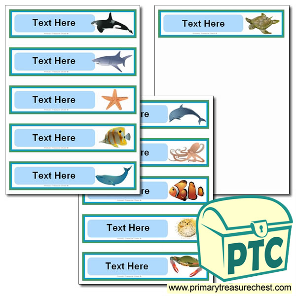 Various Sea Life Themed Pupil Drawer Labels (Small)