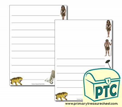 Caveman themed Page Border/ Writing Frames (wide lines)