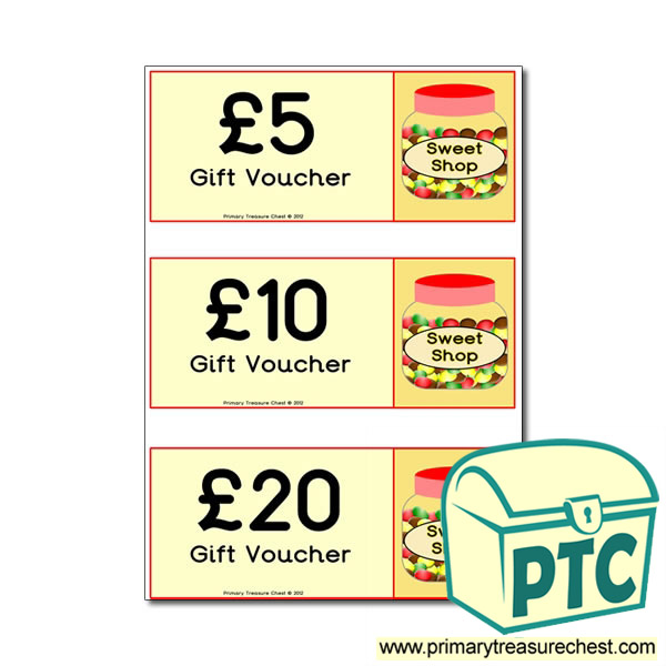 Sweet Shop Role Play Shopping vouchers
