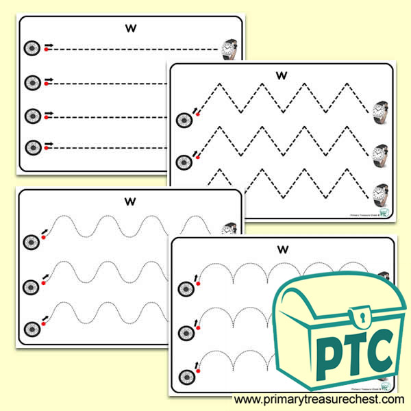 'Ww' Themed Pre-Writing Patterns Activity Sheets
