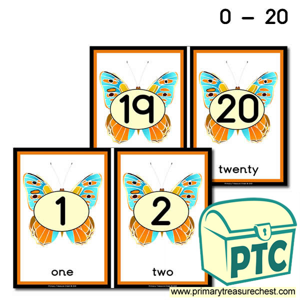 Butterfly Number Line 0-20