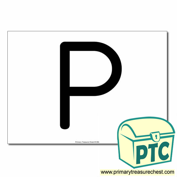 'P' Uppercase Letter A4 poster  (No Images)