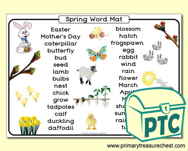 Spring Themed Word Mat