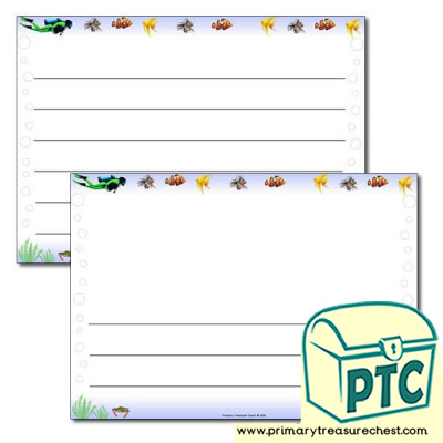 'Under the Sea' Themed Landscape Page Border/Writing Frame (wide lines)