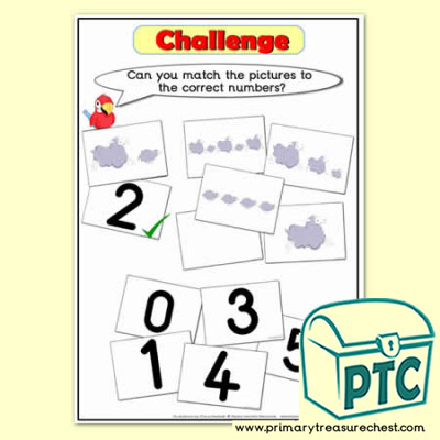 Challenge - Matching Numbers with Pictures Sheep Themed Tuff Tray Resource
