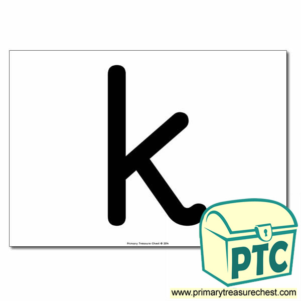 'k' Lowercase Letter A4 poster  (No Images)