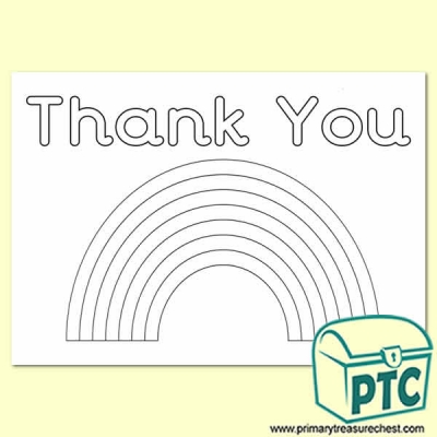 Thank You Rainbow Colouring in Poster - Primary Treasure Chest