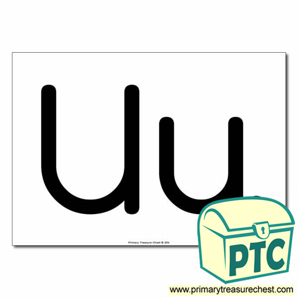 'Uu' Upper and Lowercase Letters A4 poster (No Images)