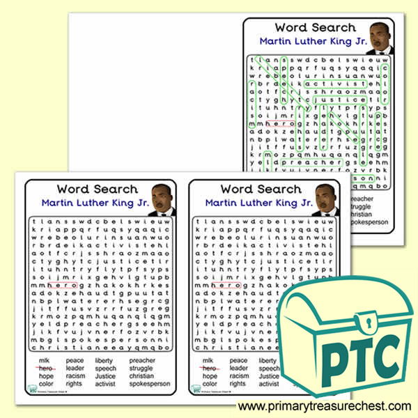 Martin Luther King Jr.  Themed Word Search