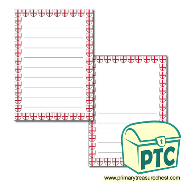 Saint George's Flag Themed Page Border - Wide Lined