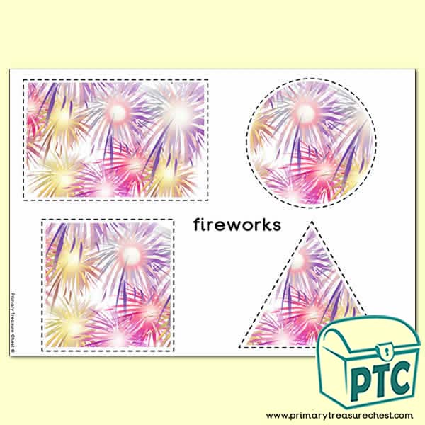 Fireworks Themed Scissor Control Worksheet