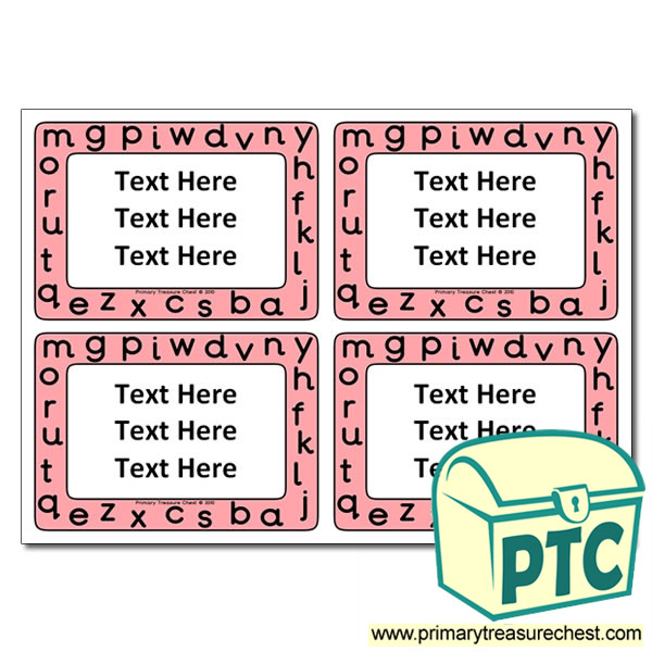 Sounds/Alphabet Themed Pupil / Work Book Labels