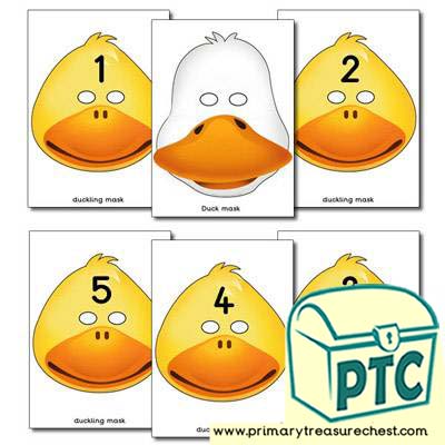 5 Little Ducks Role Play Number Masks