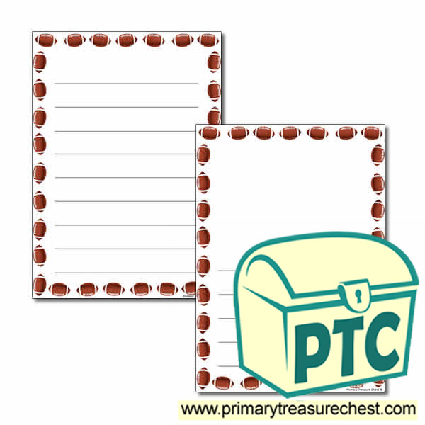 Super Bowl / American football Themed Page Border/Writing Frame (wide lines)