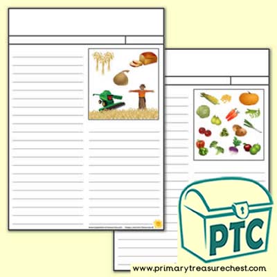 Thanksgiving Newspaper Writing Activity Worksheet (Narrow Lines)