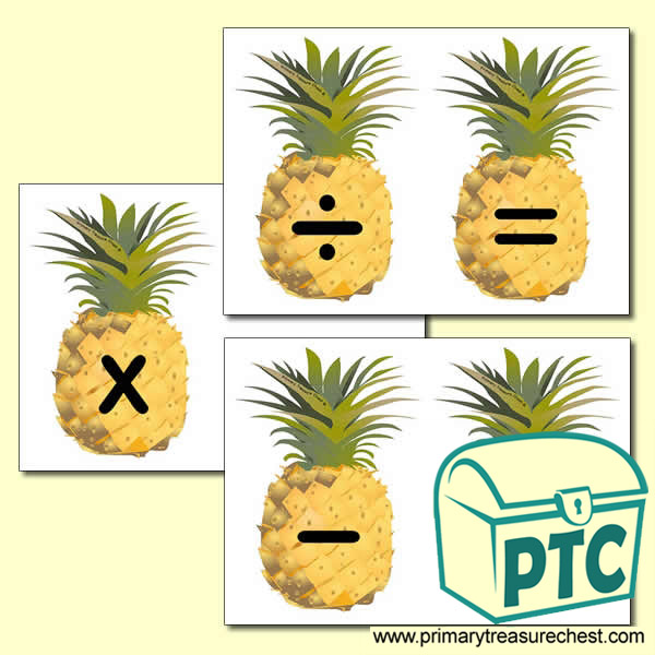 Pineapple Number Line Maths Symbols
