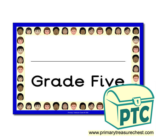 Grade Five Classroom Door Sign