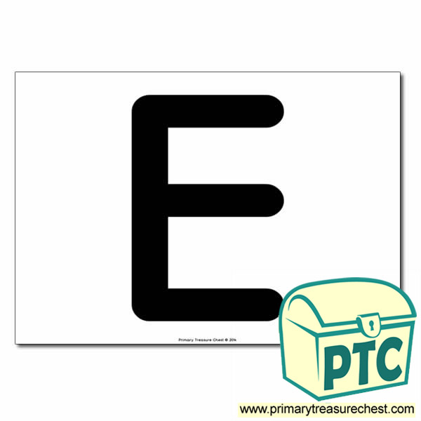 'E' Uppercase Letter A4 poster  (No Images)