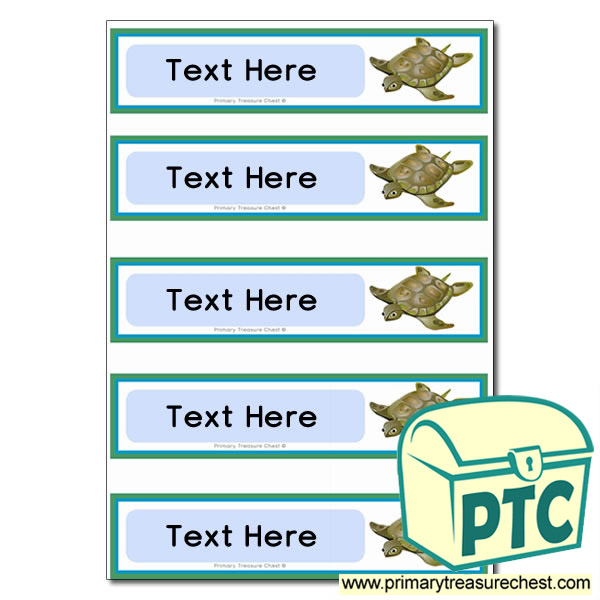 Turtle Themed Pupil Drawer Labels (Small)