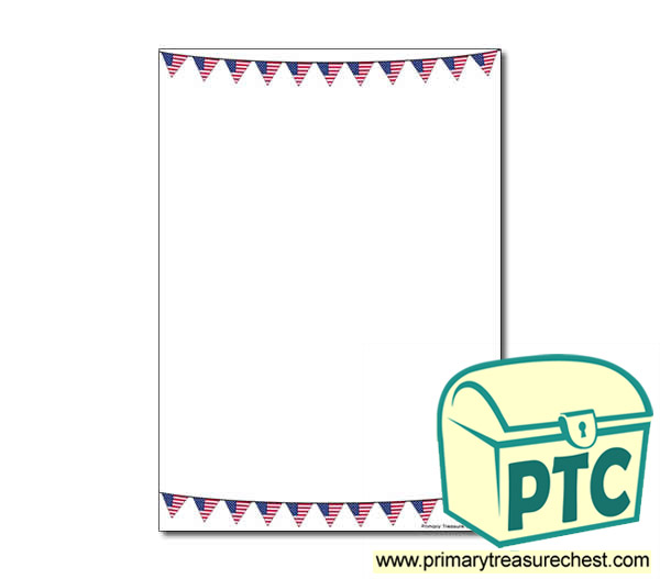 American Flag Bunting Page Border/Writing Frame (no lines)