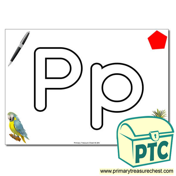  'Pp' Upper and Lowercase Bubble Letters A4 Poster, containing high quality, realistic images