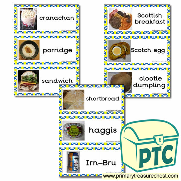Scottish Food Themed Flashcards with Photos