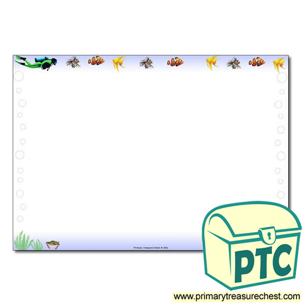 'Under the Sea' Themed Landscape Page Border/Writing Frame (no lines)