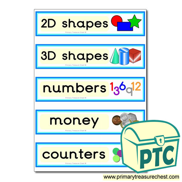 Draw labels with maths equipment images