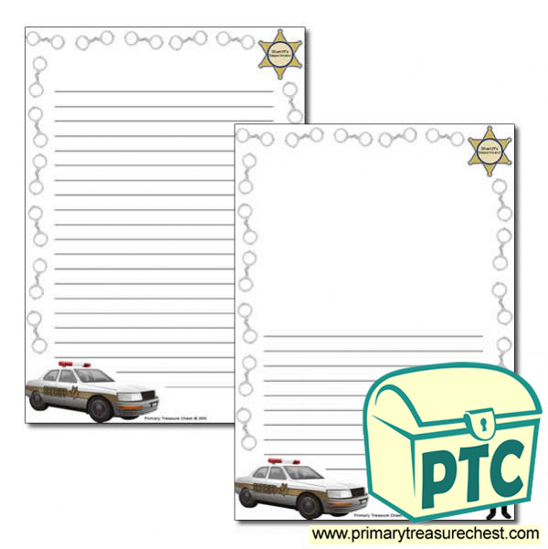 Sheriff Themed Page Border/Writing Frame (narrow lines)