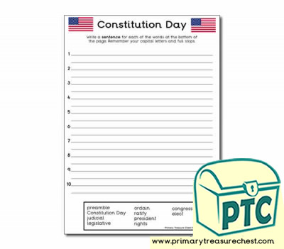 Constitution Day Sentence Worksheet