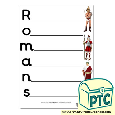 Roman Themed Acrostic Poem Sheet 